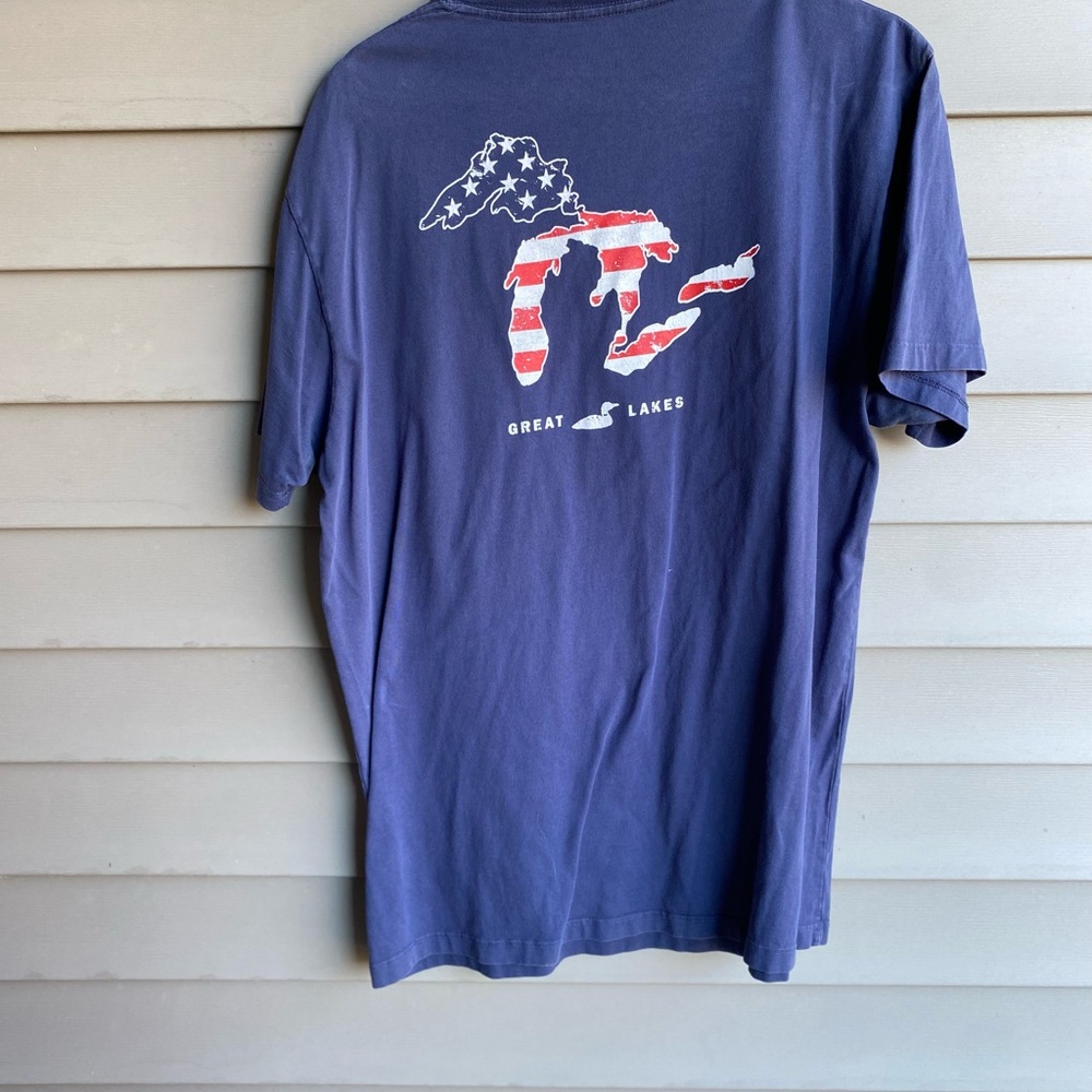 Great Lakes collection Mens Large USA shirt Navy